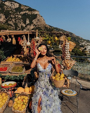 Iris Flower Maxi Dress