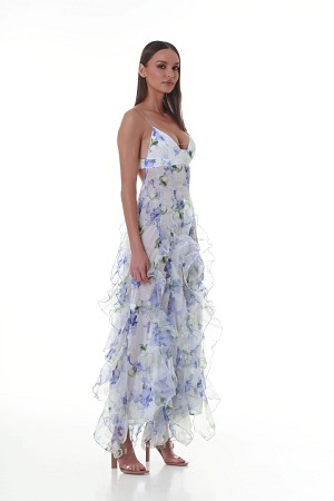 Iris Flower Maxi Dress