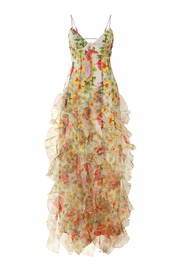 Baroque Flower Maxi Dress