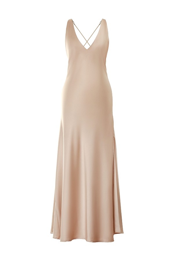 The Essential Champagne V-Neck Maxi