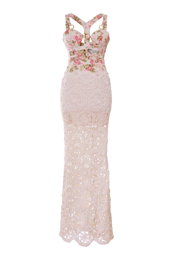 “Ruffles & Rhythms” Grecian Enchantment Bondage Maxi Dress''