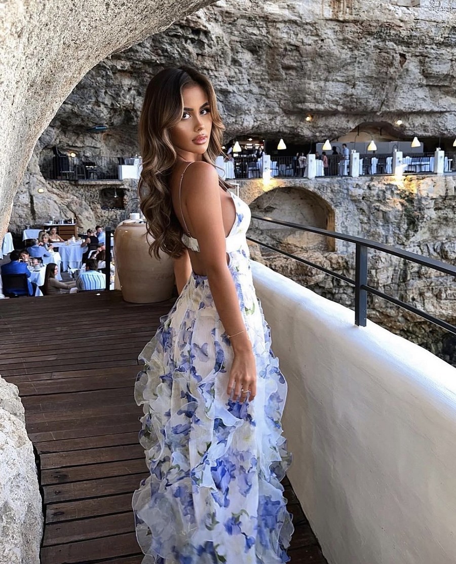 Iris Flower Maxi Dress