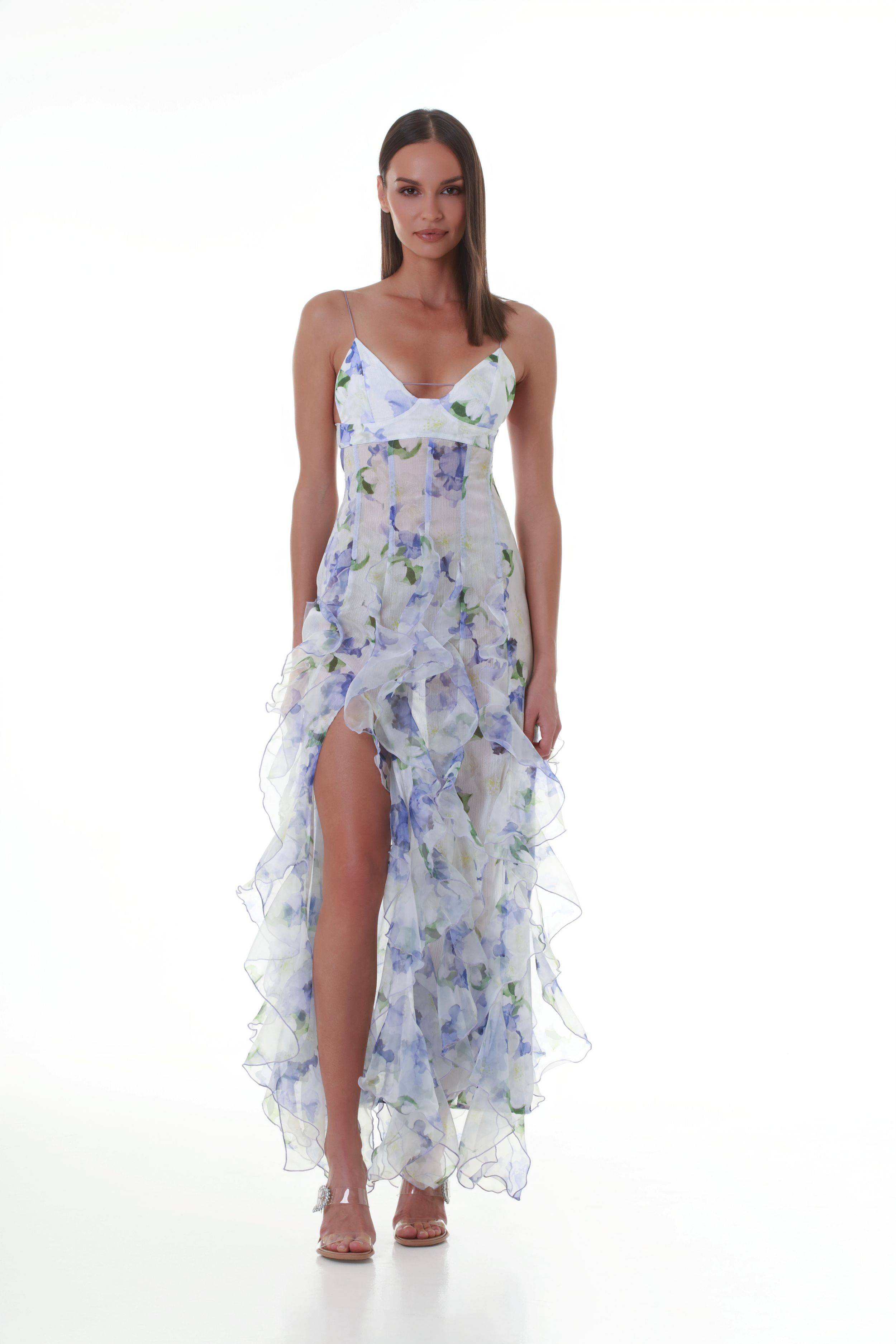 Iris Flower Maxi Dress