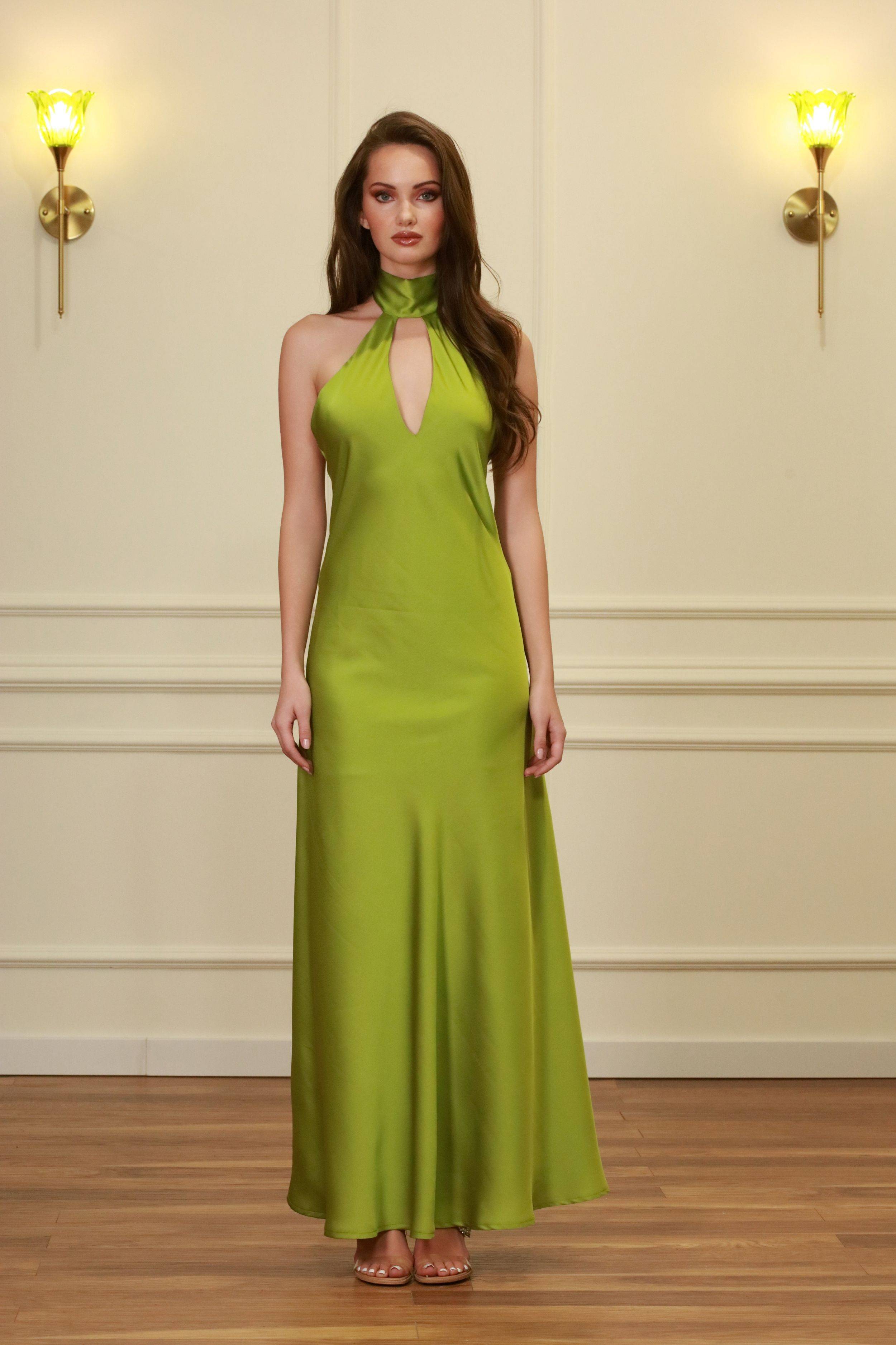 The Essential Emerald Halter-Neck Maxi