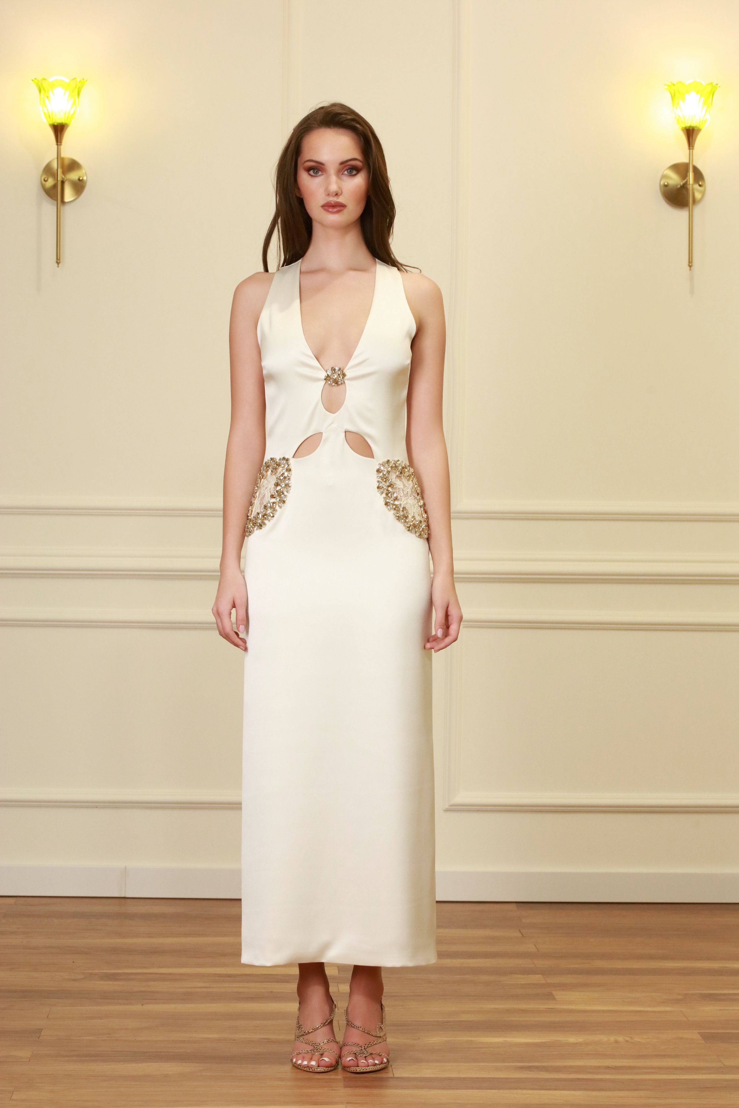 The Crepe Crystal- Teardrop Maxi