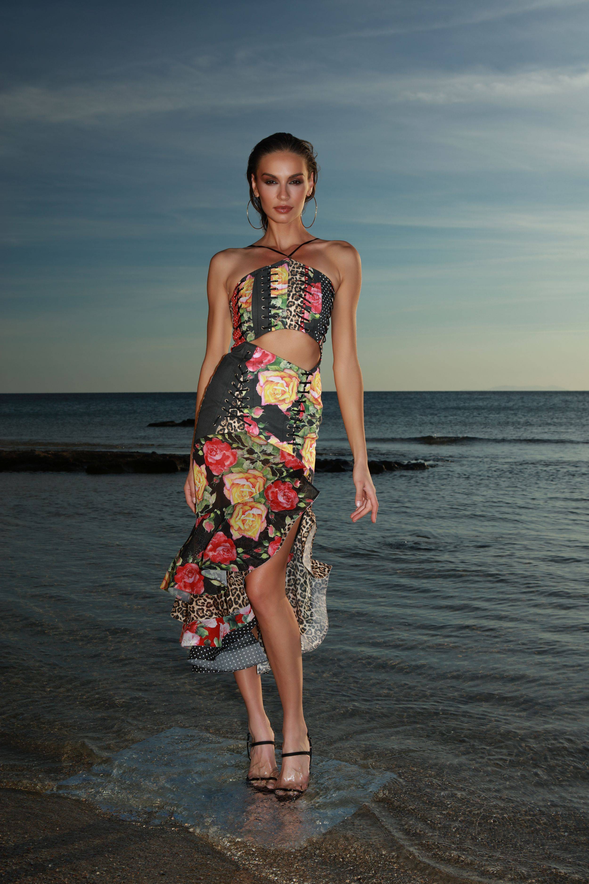 Macarena Cut-out Patchwork Maxi Dress