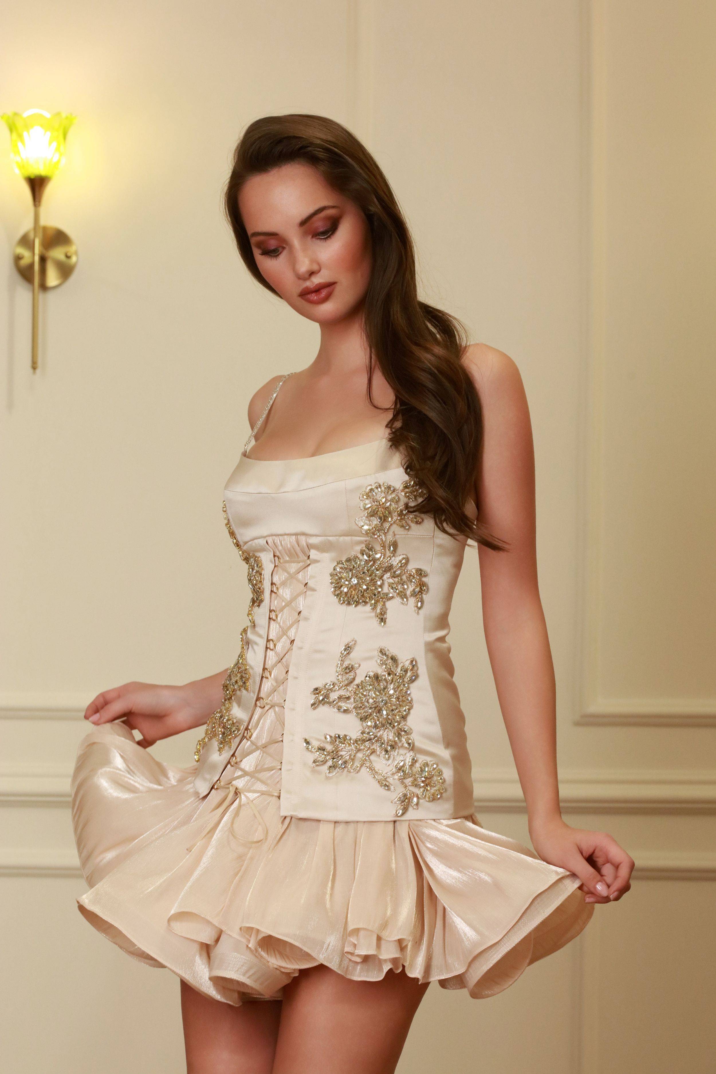 The Champagne Couture Corset Mini